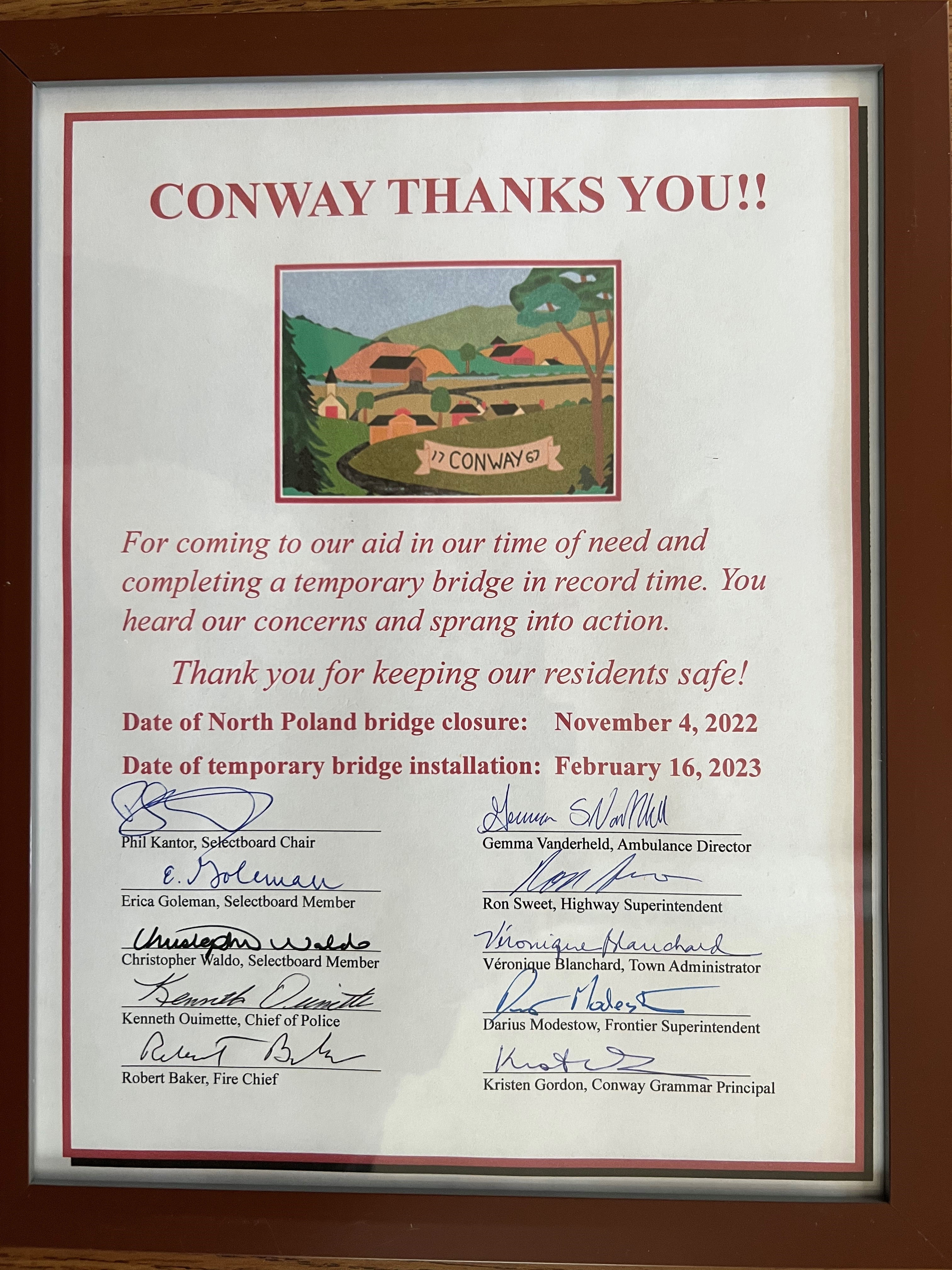 Conway Thank You framed